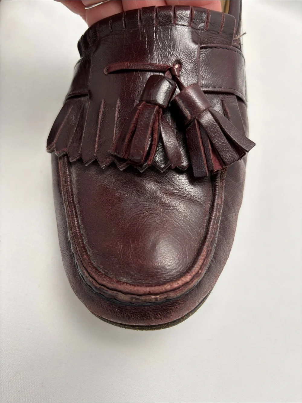 Bostonian Men's Sz9 Tassel Kiltie Loafers Wine Burgundy Vintage1980/Early90s#331